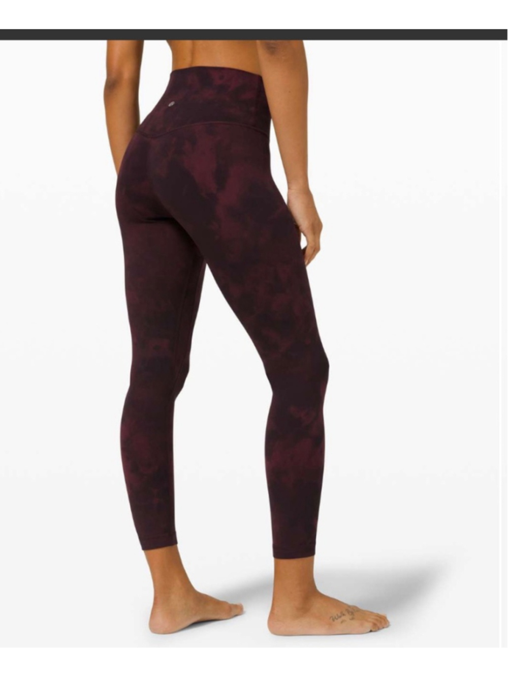 Women's Lululemon Align Pant 25" Diamond Dye Burgundy Black Leggings Size 8